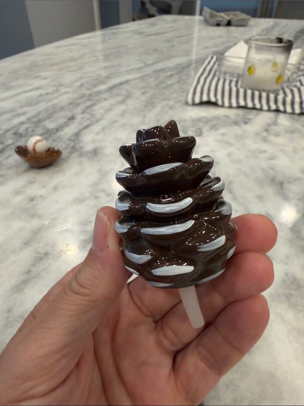 Nora Fleming mini Brown Pinecone